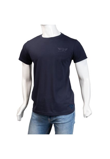 Camiseta Cuello R  Alma De Aviador Azul LT Algodón Peruano