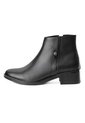 Botines Negros Texturizados De Tacón Bajo En Cuero Para Mujer ORIGEN Elena de ORIGEN