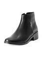 Botines Negros Texturizados De Tacón Bajo En Cuero Para Mujer ORIGEN Elena de ORIGEN