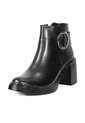 Botines Negros De Tacón Ancho En Cuero Para Mujer ORIGEN Bianca de ORIGEN