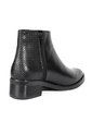 Botines Negros Texturizados De Tacón Bajo En Cuero Para Mujer ORIGEN Elena de ORIGEN