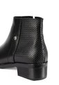 Botines Negros Texturizados De Tacón Bajo En Cuero Para Mujer ORIGEN Elena de ORIGEN
