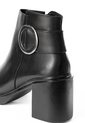 Botines Negros De Tacón Ancho En Cuero Para Mujer ORIGEN Bianca de ORIGEN
