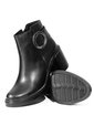 Botines Negros De Tacón Ancho En Cuero Para Mujer ORIGEN Bianca de ORIGEN