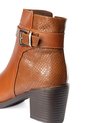 Botines Miel De Tacón Ancho En Cuero Para Mujer ORIGEN Chiara de ORIGEN