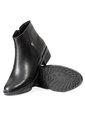 Botines Negros Texturizados De Tacón Bajo En Cuero Para Mujer ORIGEN Elena de ORIGEN