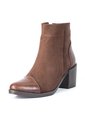 Botines Cafés En Gamuza Y Cuero De Tacón Para Mujer ORIGEN Alessia de ORIGEN
