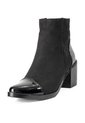 Botines Negros En Gamuza Y Cuero De Tacón Para Mujer ORIGEN Antonella de ORIGEN