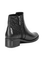 Botines Negros Grabado Floral En Cuero Para Mujer ORIGEN Fiorella de ORIGEN