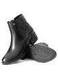 Botines Negros Grabado Floral En Cuero Para Mujer ORIGEN Fiorella de ORIGEN