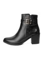 Botines Negros De Tacón En Cuero Para Mujer ORIGEN Carla de ORIGEN