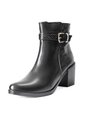 Botines Negros De Tacón En Cuero Para Mujer ORIGEN Carla de ORIGEN