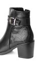 Botines Negros De Tacón En Cuero Para Mujer ORIGEN Carla de ORIGEN