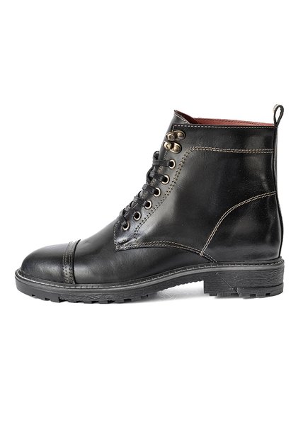 Botas Negras Con Cordones En Cuero Para Hombre ORIGEN Bruno