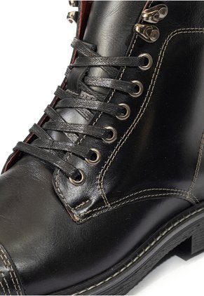 Botas Negras Con Cordones En Cuero Para Hombre ORIGEN Bruno