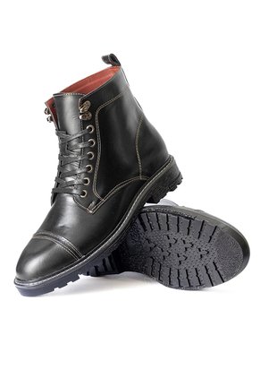 Botas Negras Con Cordones En Cuero Para Hombre ORIGEN Bruno