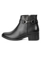 Botines Negros Con Hebilla De Tacón Bajo En Cuero Para Mujer ORIGEN Marcella de ORIGEN