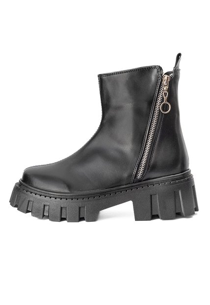 Botines Negros Suela Robusta Con Cremallera Para Mujer ORIGEN Noemi