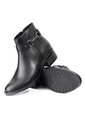 Botines Negros Con Hebilla De Tacón Bajo En Cuero Para Mujer ORIGEN Marcella de ORIGEN