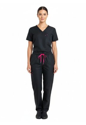 Uniforme Antifluido LS Negro Fucsia Mujer Origen