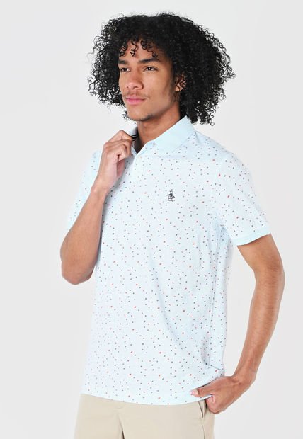 Camiseta Polo Azul Celeste-Naranja-Vino Tinto Original Penguin