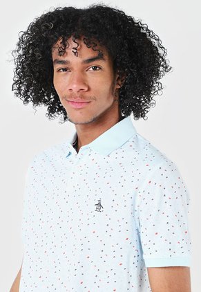 Camiseta Polo Azul Celeste-Naranja-Vino Tinto Original Penguin