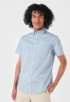 Camisa Azul Celeste-Azul Navy Original Penguin