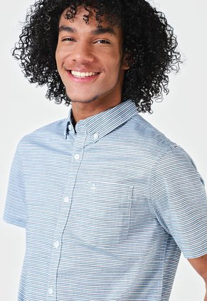 Camisa Azul Celeste-Azul Navy Original Penguin