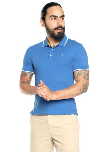 Polo Azul Royal-Blanco Original Penguin
