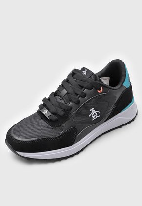 Tenis Lifestyle Negro-Blanco-Turquesa Original Penguin