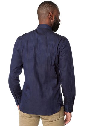 Camisa Azul-Negro Oscar de la Renta	