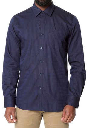 Camisa Azul-Negro Oscar de la Renta	