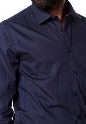 Camisa Azul-Negro Oscar de la Renta	