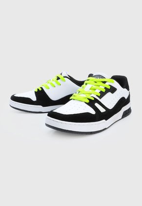 Tenis Skateboarding Blanco-Negro-Verde Neon Osiris