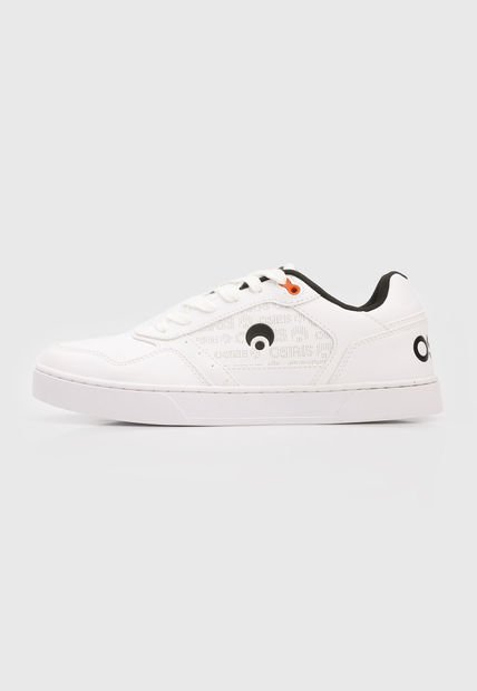 Tenis Skateboarding Blanco-Negro-Naranja Osiris Commander