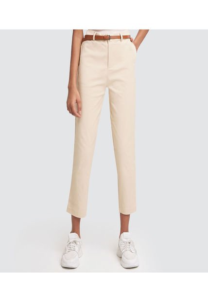 Pantalon Para Mujer Chino Color Beige Marca Ostu #40070345