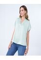 Blusa Para Mujer Manga Corta Color Verde Claro Marca Ostu #40121109 de Ostu