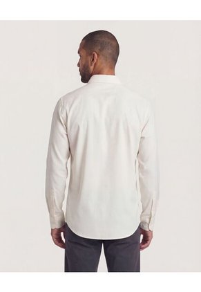 Camisa  Para Hombre Manga Larga Sin Bolsillo Cuello C Color Crudo Marca Ostu #60019067