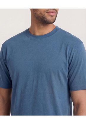 Camiseta  Para Hombre Manga Corta Cuello Redondo Color Azul Marca Ostu #60091684