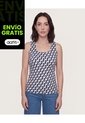 Top Basico Hombro Ancho  Para Mujer Azul Ostu de Ostu