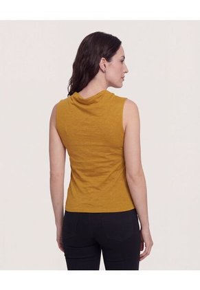 Camiseta  Para Mujer Manga Sisa Cuello Redondo Color Mostaza Marca Ostu #40097966