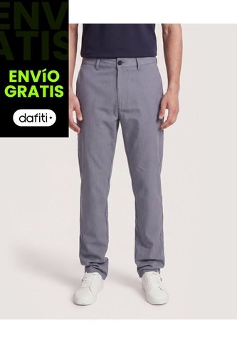 Pantalón Formal Essential  Para Hombre Gris Ostu Ostu