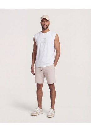 Camiseta  Para Hombre Manga Sisa Cuello Redondo Color Marfil Marca Ostu #60098222