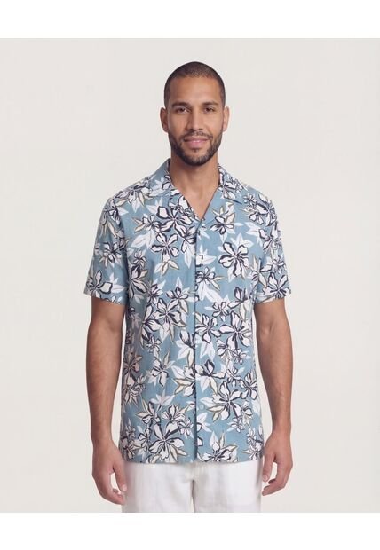 Camisa  Para Hombre Manga Corta Sin Bolsillo Cuello R Color Azul Marca Ostu #60010878