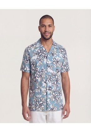 Camisa Para Hombre Manga Corta Sin Bolsillo Cuello R Color Azul Marca Ostu #60010878