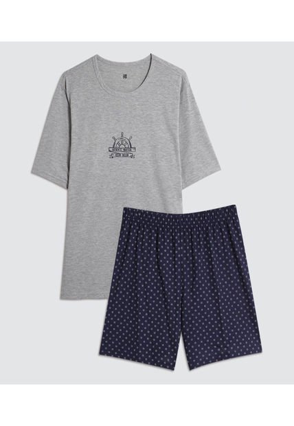 Pijama Para Hombre M/C P/C Color Gris  Marca Ostu #60040177
