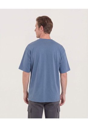 Camiseta  Para Hombre Manga Corta Cuello Redondo Color Azul Marca Ostu #60091904