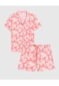 Pijama Para Mujer M/C P/C Color Coral Marca Ostu #40040410 de Ostu