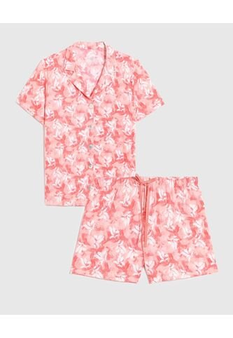 Pijama Para Mujer M/C P/C Color Coral Marca Ostu #40040410 Ostu