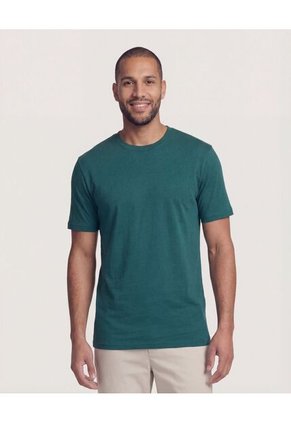 Camiseta Para Hombre Manga Corta Cuello Redondo Color Verde Marca Ostu #60091684